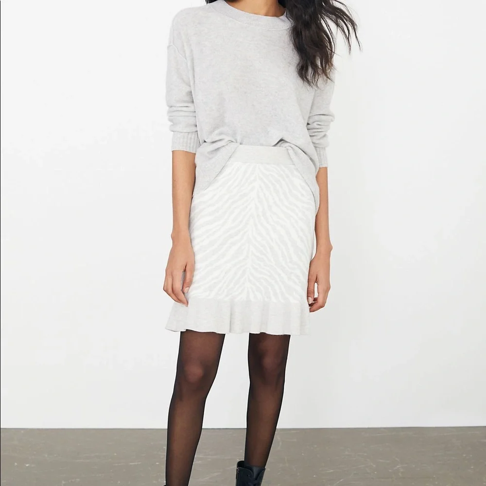 ANTHROPOLOGIE DOLAN LEFT‎ COAST ZEBRA RUFFLED KNIT SKIRT
